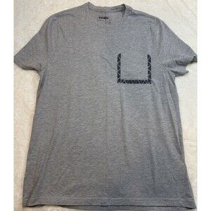 Express Men's Gray Jersey Crew Neck Short Sleeve T-Shirt Pocket Trim Size L